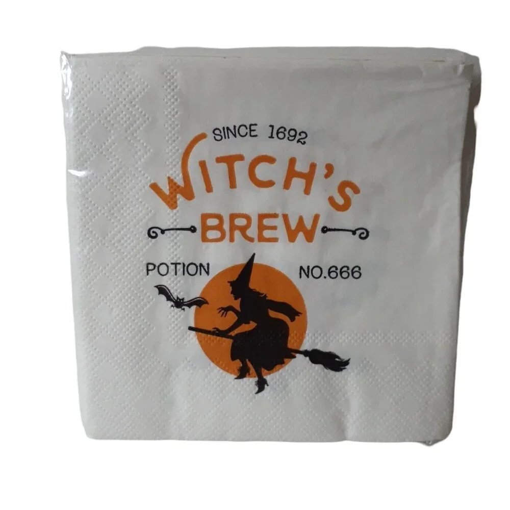 Halloween Paper Party Napkins Witch's Brew Potion Cocktail Dessert 40 pc